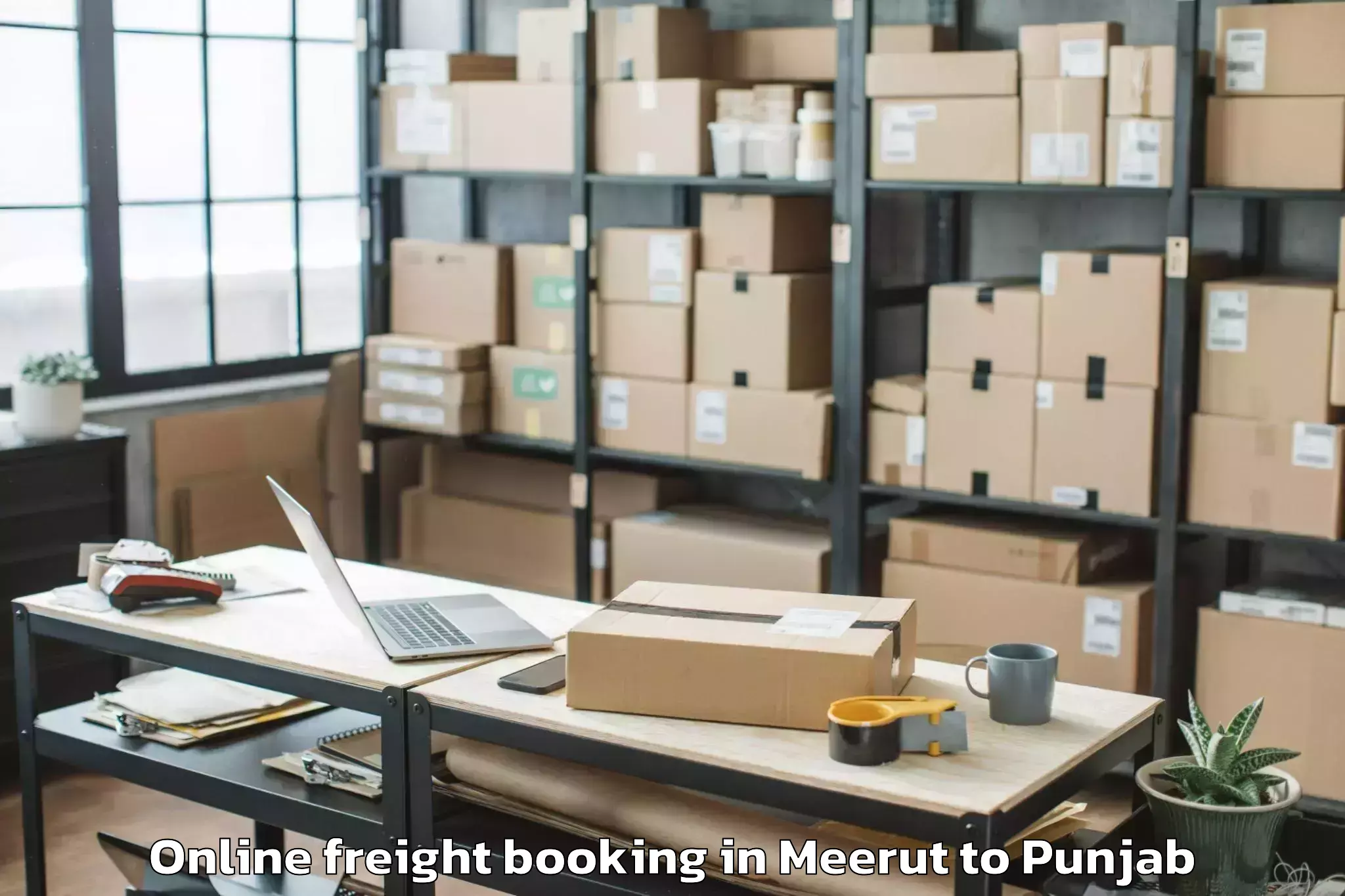 Reliable Meerut to Mukerian Online Freight Booking